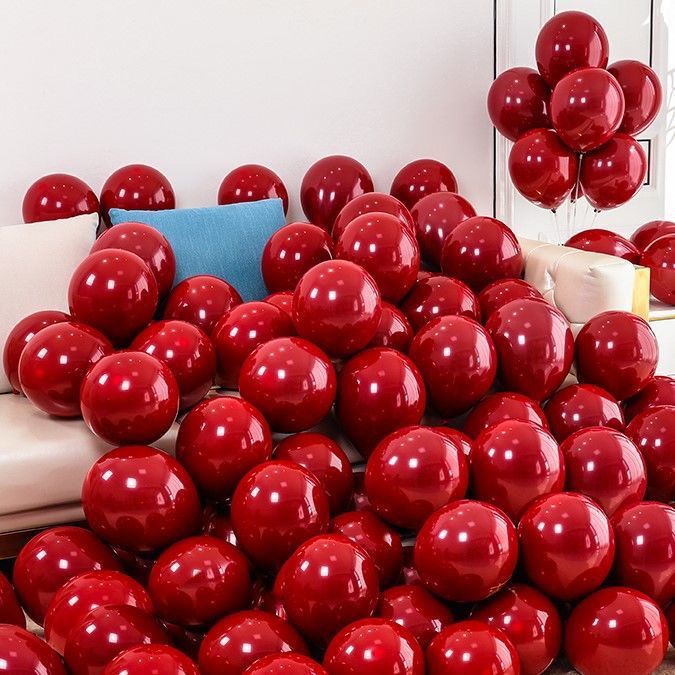 Cross-border pomegranate red balloons 10-inch wedding room decoration scene decoration wedding supplies pomegranate red auspicious character balloons