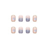 Short square cream nude nail stickers for manicure