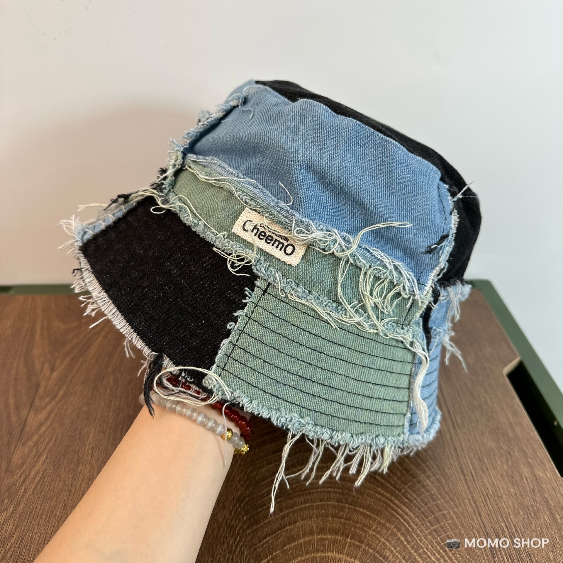 Korean Patchwork Denim Women, Fashionable Face-Slimming Street Fisherman Niche Personality Vintage Bucket Hat, Beggar_voghion.com