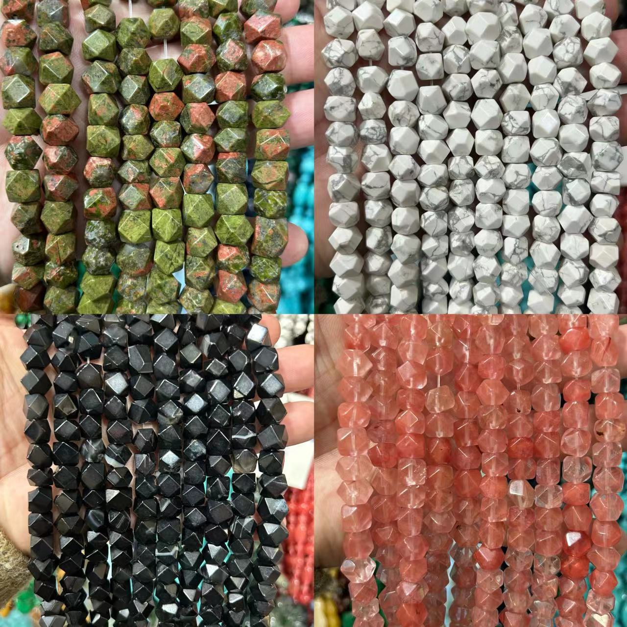 New Product Natural Tiger's Eye Crystal Octagonal Cut Shape Bead Semi-Finished Loose Beads DIY Jewelry Wholesale