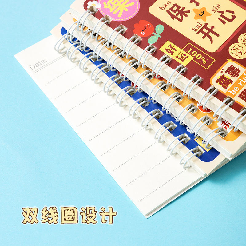 小学生のかわいいテキストロールオーバーコイルブック学生単語ハンドブック小さなブックポケットミニA7メモ帳|undefined