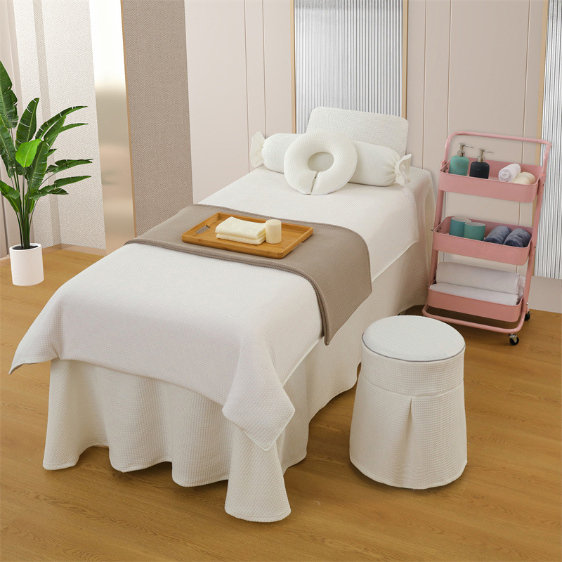 All-cotton knit beauty bedspread set four pieces pure cotton luxury beauty salon bedspread skin management bedspread wholesale