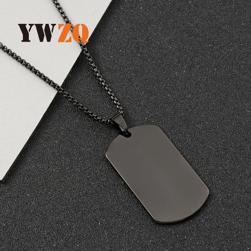 Étiquette suspendue vierge de marque militaire découpée au laser pour bijoux en acier inoxydable avec pendentif en acier titane gravé_voghion.com