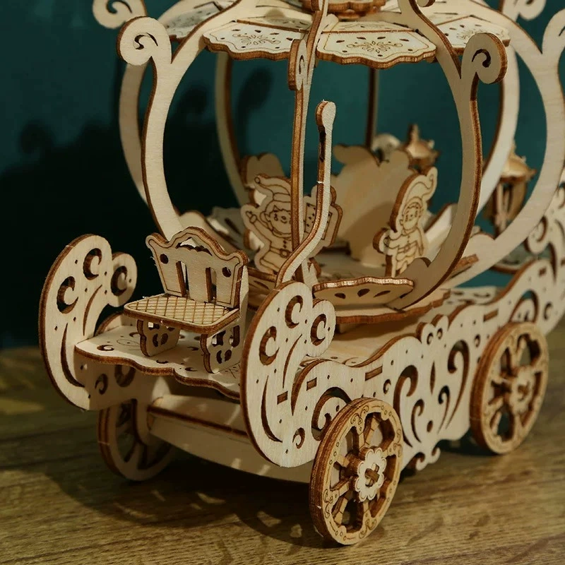 Wooden brainteaser, rotating constructor, smart toy, DIY, 3D
