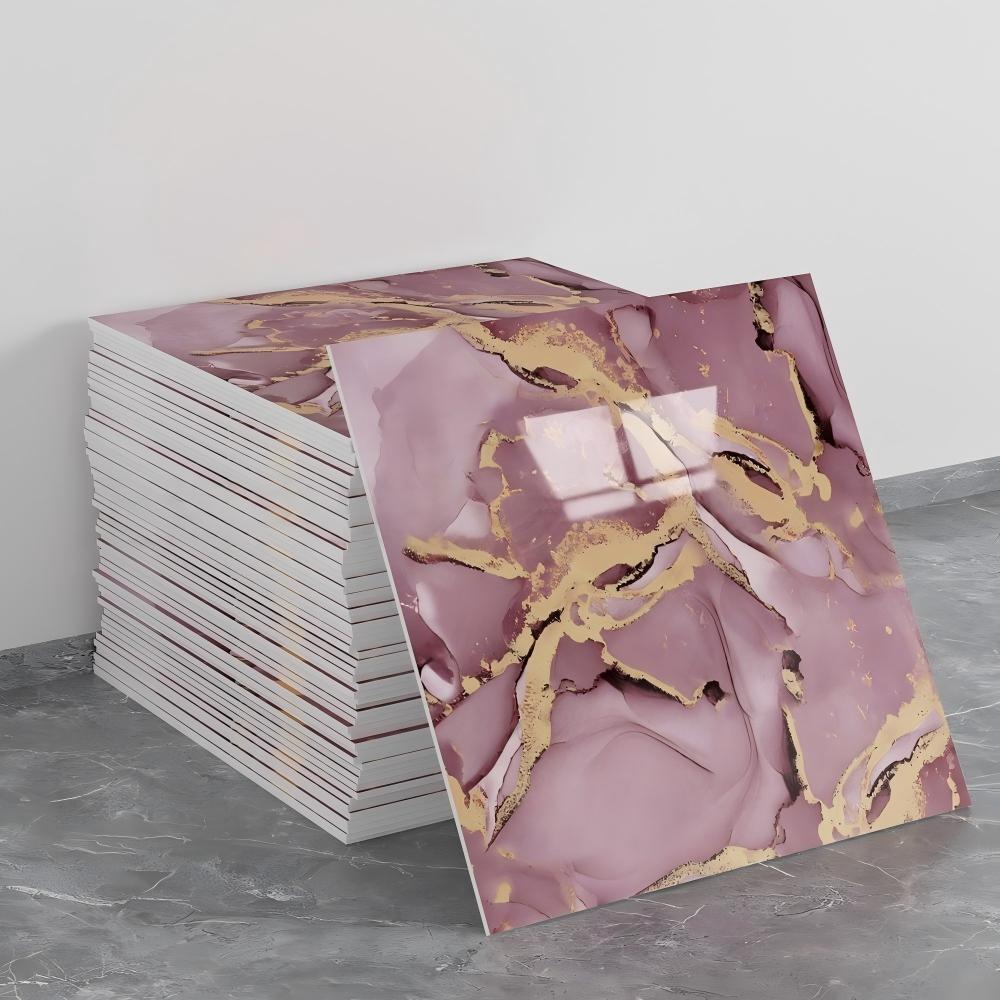 Autoadhesivo impermeable imitación de azulejos de pared de aluminio placa de plástico renovación decoración de cocina de mármol pegatinas de pared de baño
