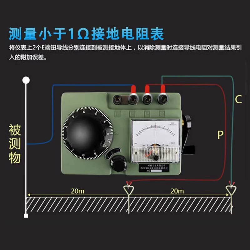 Xiangruide ZC29B-1 измеритель сопротивления заземления измеритель заземления молниезащита измерительный прибор цифровой дисплей измеритель сопротивления заземления