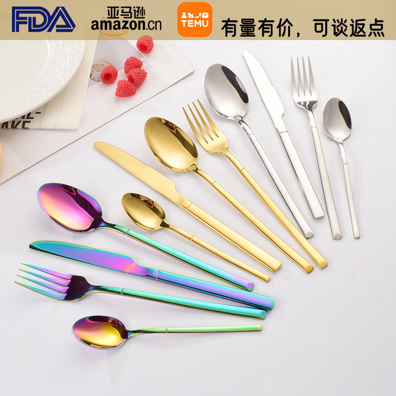 ステンレス製の騎士風カトラリーセット、家庭用カトラリー、洋食カトラリー、輸出用食器ギフトボックスセット|undefined