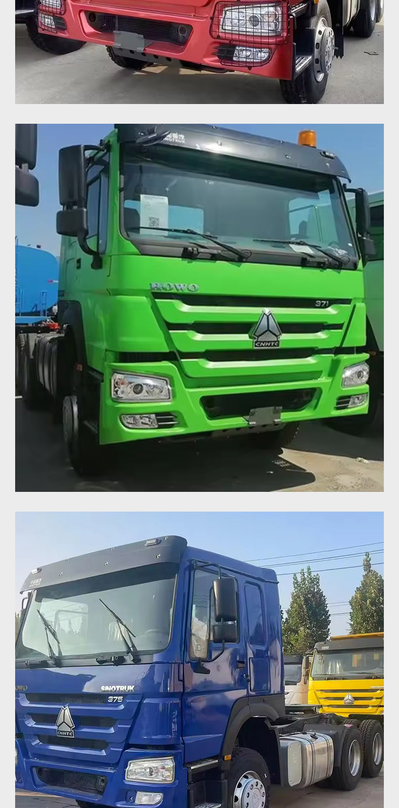 Howo Tractor Truck 6*4 Tractor Trailer Head 371 Horsepower Container Transport Truck Head Howo Semi-Trailer Tractor