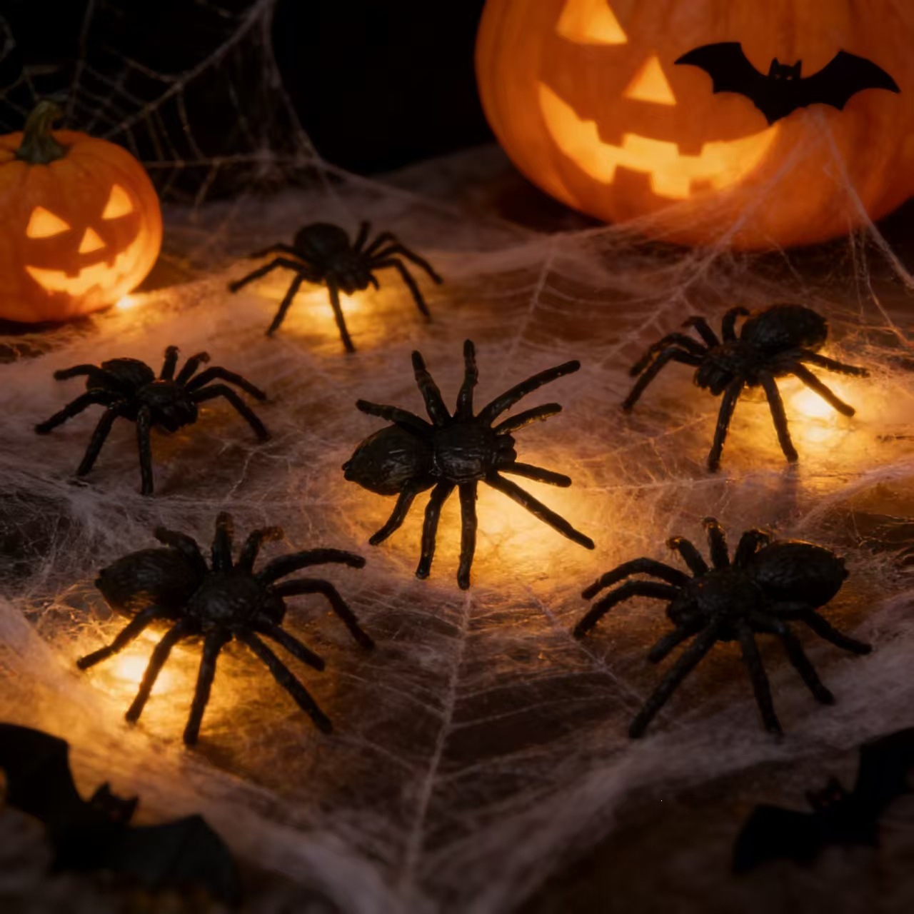 Decoración de Halloween props de simulación de araña viuda negra araña negra creativa novedad transfronteriza araña falsa araña grande araña
