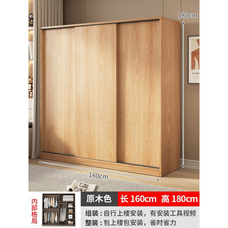 3도어 [로그컬러] 길이 160cm의 옷장이 업그레이드되어 두꺼워졌습니다.