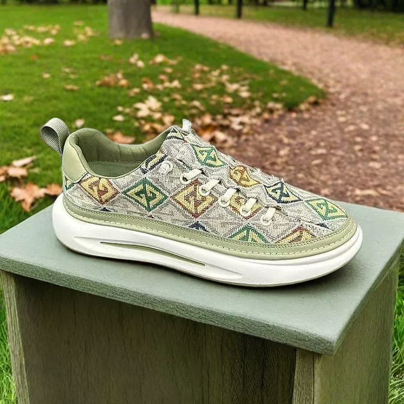 Мужская обувь новая мужская ткань дышащая цветная модная тенденция повседневная спортивная обувь с толстой подошвы нескользящая и износостойкая мужская одиночная обувь