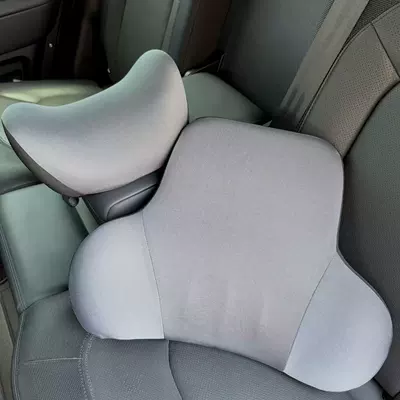 Headrest lumbar support set, made of memory - elegant-gray-neck-pillow