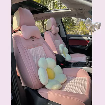 Universal seat cover seasons universal cushion summer ice - tender-pink-flower-edition-five-seat-universal-cushion