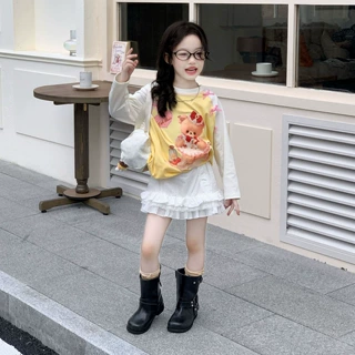 女童套装2026春季新款中小童2-7岁韩版长袖打底衫儿童半身裙洋气