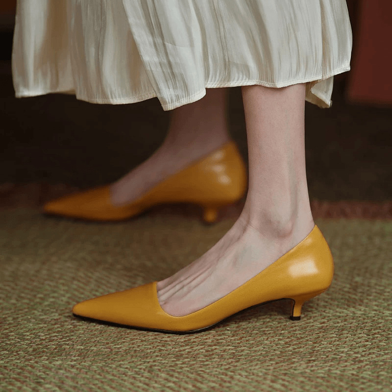 New Style Simple Pointed-Toe Mid-Heel Shallow-Mouthed Single Shoes in Four Colors, Commuter Professional Women's Shoes, Thin-Heeled Women's Shoes, Nightclub Women's Shoes