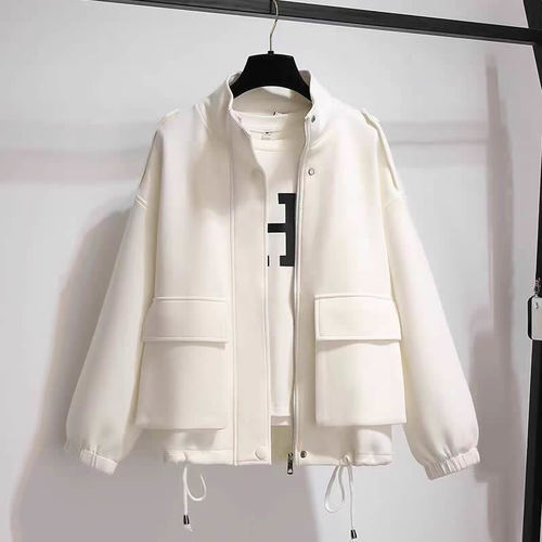 Sweater coat, women's autumn outerwear, in stock, new Korean loose all-matching solid color top, fashionable jacket, baseball uniform