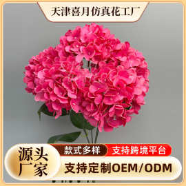 跨境迷你5头绣球仿真花花束婚庆用花拱门路引场景布置装饰假花