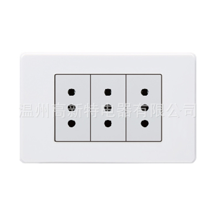 外贸南美开关118系列 120系列-VC 三位10A意大利插座 智利插座