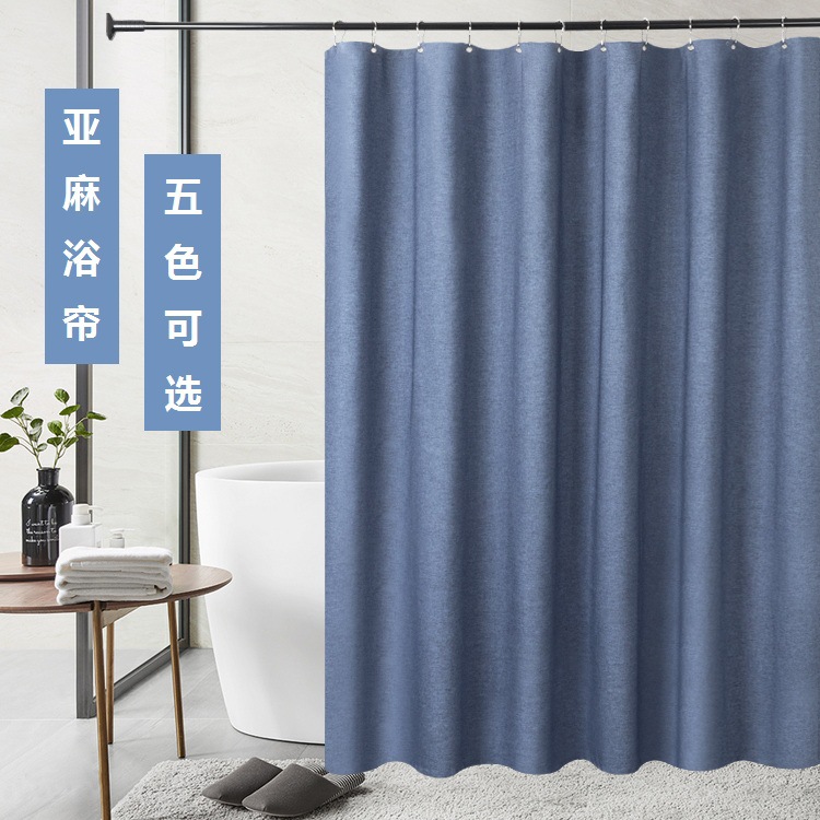 Amazon Venta caliente Estilo nórdico Lino impermeable ducha cortina baño partición cortina