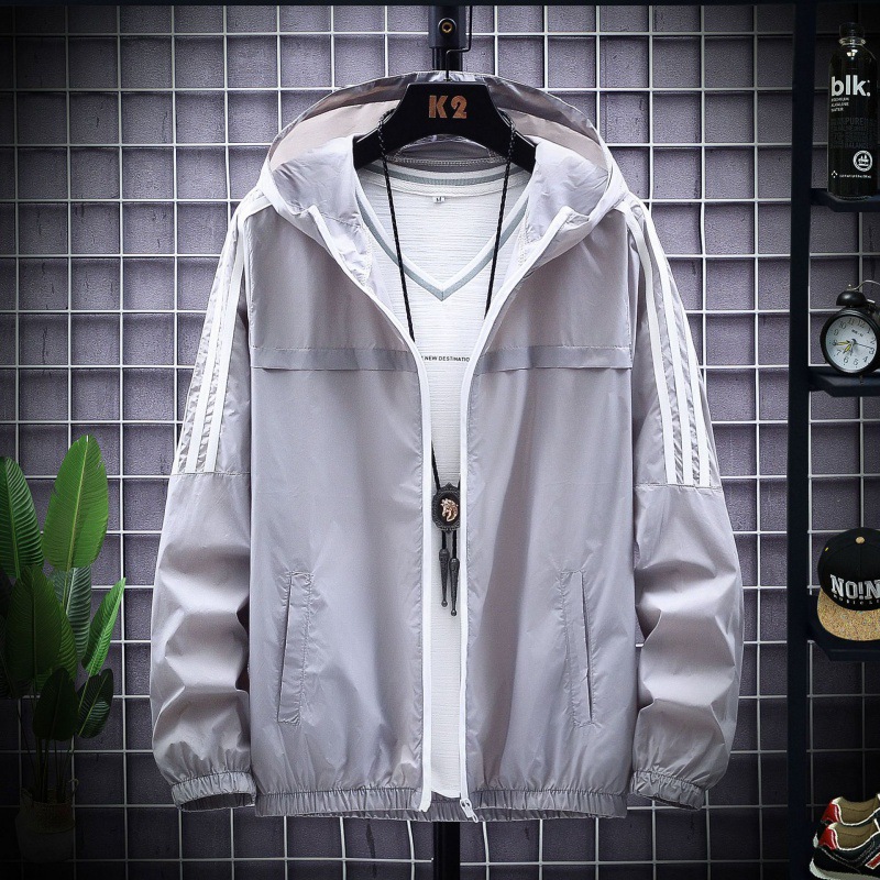 Ropa de protección solar de verano hombre chaqueta delgada estilo coreano moda guapo vestido de trabajo estudiante ropa de protección solar con capuchón transpirable ligera