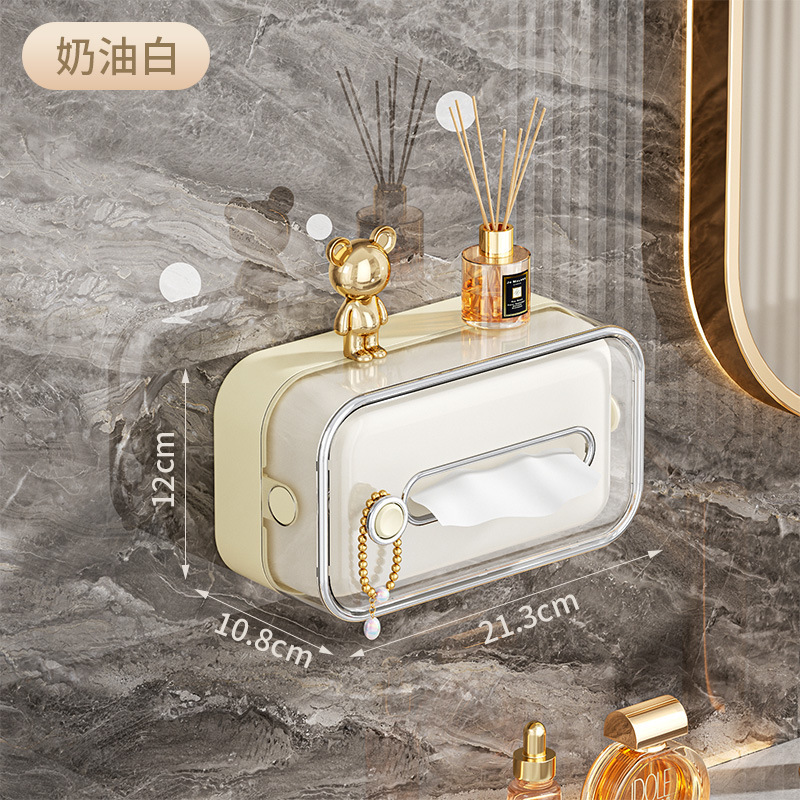 Caja de toallas de papel de lujo ligero la Mesa de café de la Sala de estar de sentido Superior acepta la Caja de toallas de papel, baño sin perforación, caja de toallas de papel colgada en la pared