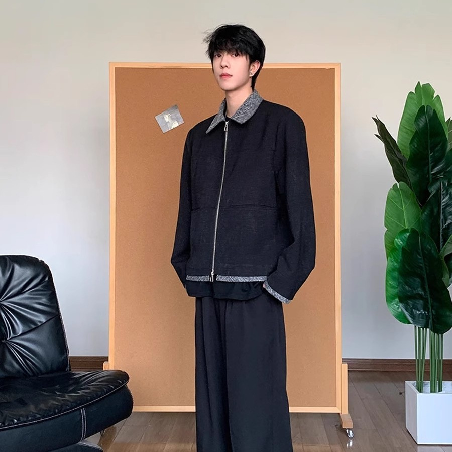 Chaqueta retro de alta gama estilo Barn para hombres y mujeres, cleanfit de primavera y otoño, chaqueta de solapa informal suelta de la marca de moda