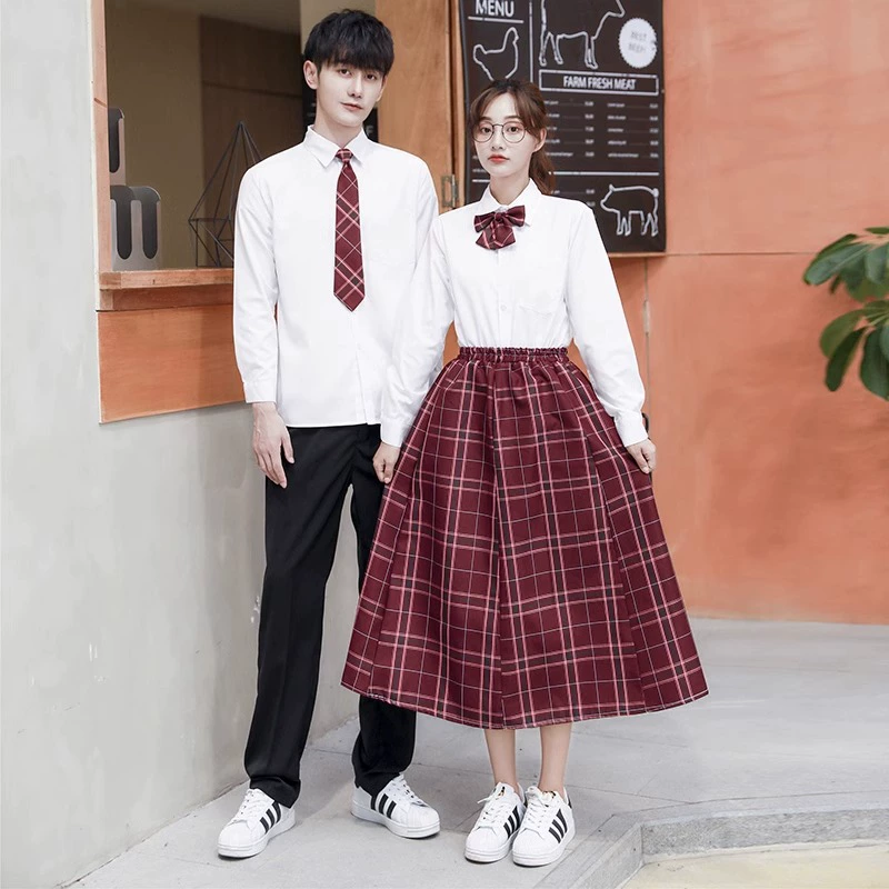 Поэзия Langshi Классовая форма Студенческая форма Студенческий стиль юбка Студенческий хор