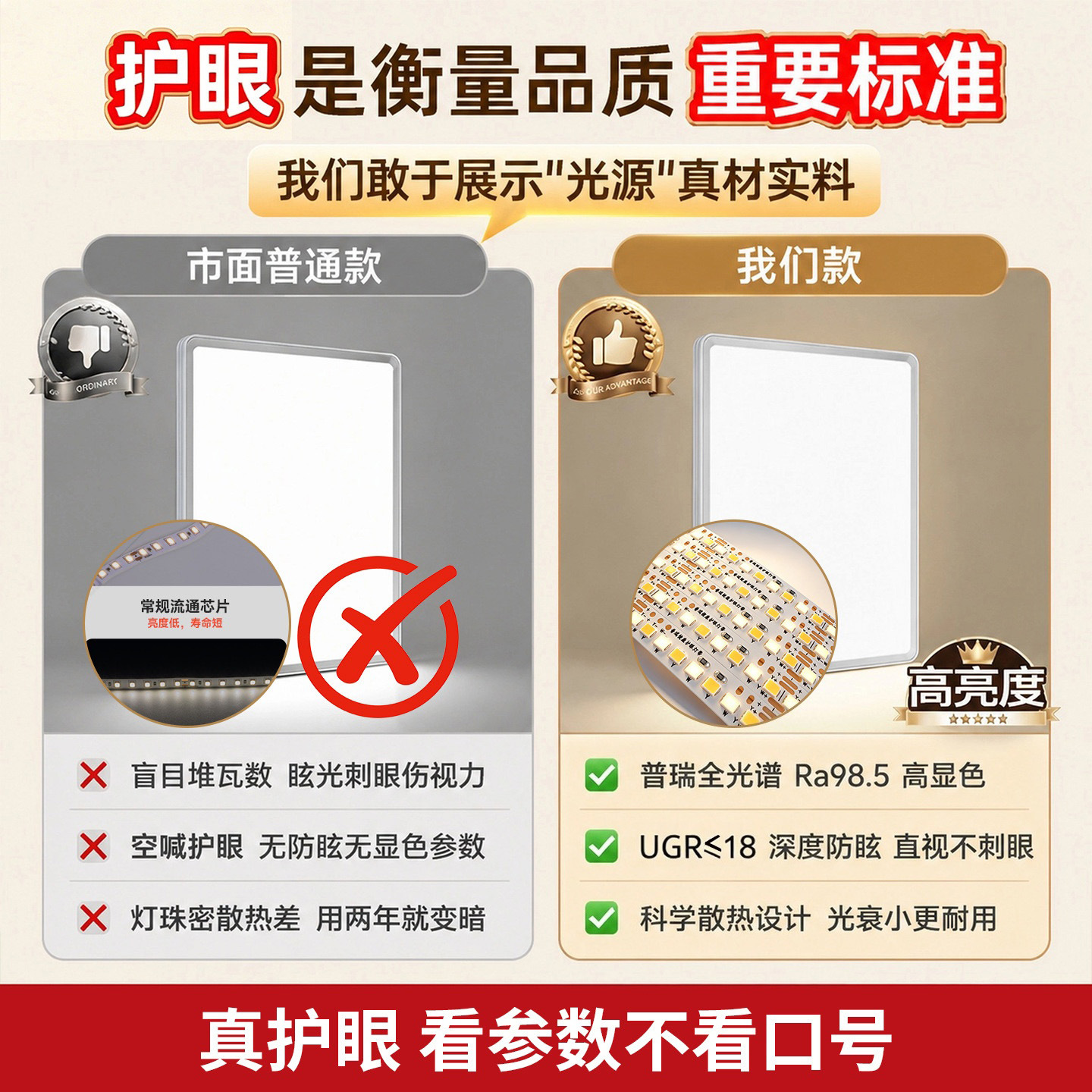 Aluminio sin costura sala de estar lámpara de techo de espectro completo protector de ojos delgado dormitorio principal luz de estudio para niños Guangdong Zhongshan lámparas