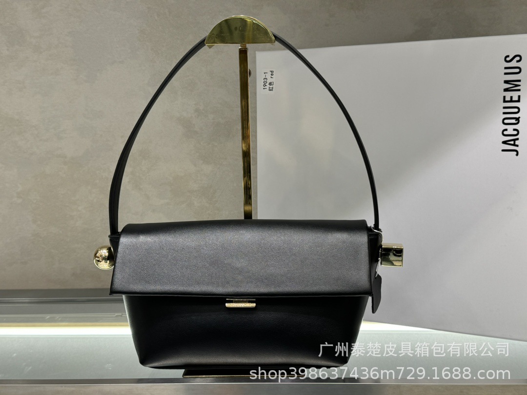 2025 New Genuine Leather Small Square Bag For Women Fashion Versatile Shoulder Handbag Minimalist Metal Ball Underarm Bag - Thumbnail 6