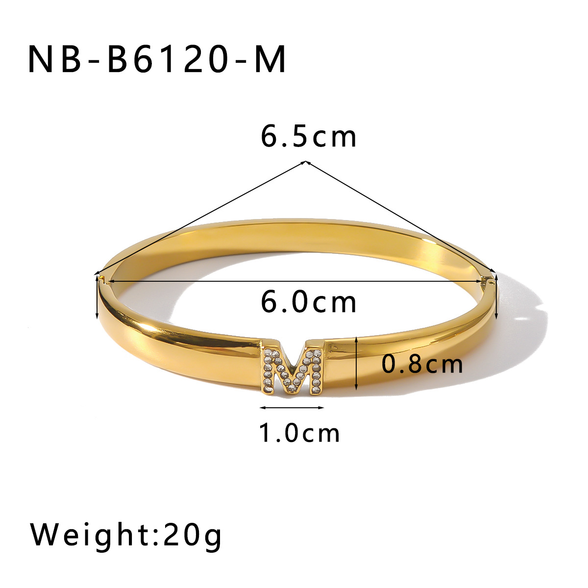 Simple Style, IG Style Style IG Style Simple Style Letter 304 Stainless Steel 18K Gold Plated Zircon Bangle In Bulk