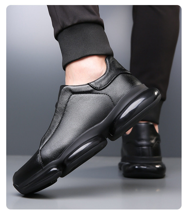 Giày sneaker nam da bò cổ thấp gót 3–5 cm đế cao su chống trượt thoáng khí — 1158 màu nâu, 1159 màu đen chi tiết 17