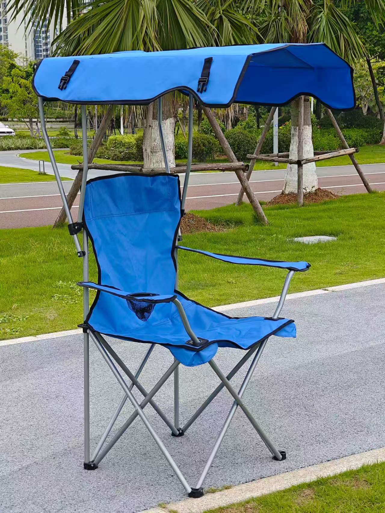 silla plegable al aire libre sombra de sol sombra de lluvia reposabrazos silla de camping respaldo portátil barbacoa picnic ocio playa silla de pesca