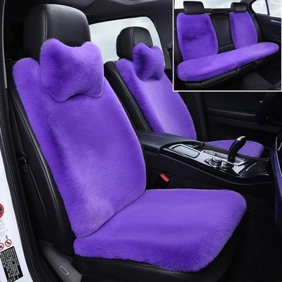 Universal Small Waist Car Seat Cover — Wool pad - purple-full-car-set-nine-piece-set