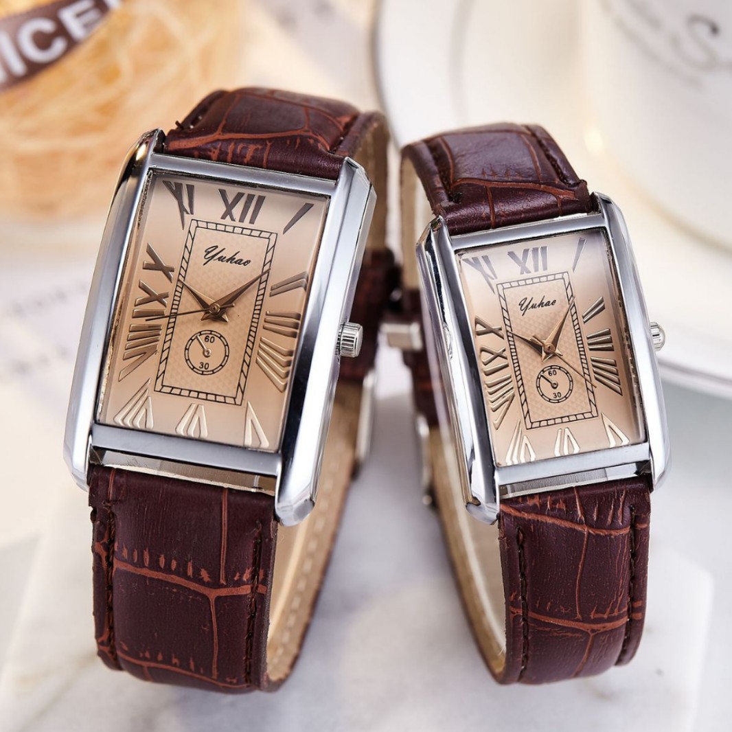 New Fashion Women's Watch Women's Belt Square Dial Couple's Watch Student Casual Quartz Fashion Watch