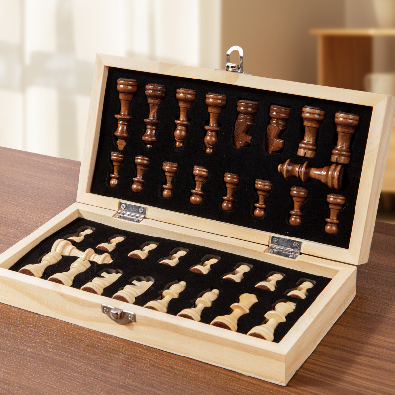 Ajedrez magnético transfronterizo de madera 2 en 1 ajedrez plegable juegos juegos competitivos para adultos y niños juguetes de puzzle al por mayor