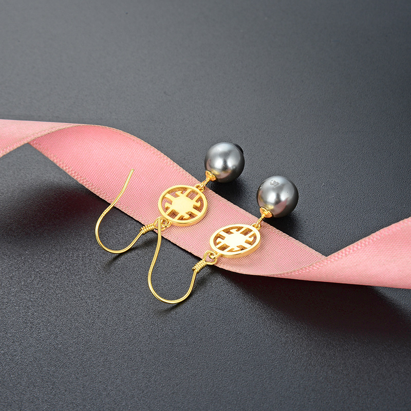 S925 pendientes de perlas de plata esterlina temperamento elegante geometría delicada ligera lujosa sensación de alta calidad pendientes de explosión para mujeres