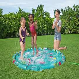 Bestway 52487 海洋世界水床垫 儿童戏水乐园喷水垫 草坪喷水池