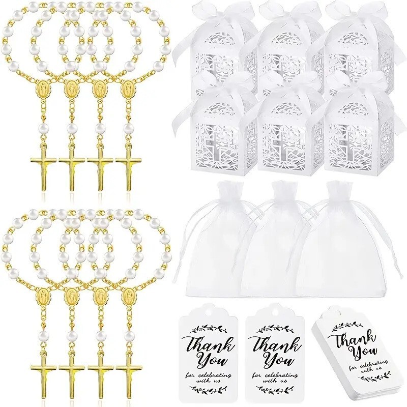Amazon's Popular Imitation Pearl Cross Pendant Bracelet for Men and Women, Fashionable Car Hanging Ornament, Classic Party Gift Wholesale Amazon's Popular Imitation Pearl Cross Pendant Bracelet for Men and Women, Fashionable Car Hanging Ornament, Classic Party Gift Wholesale