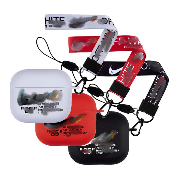 Apple, compatible headphones, painted transparent protective case, strap, fall protection