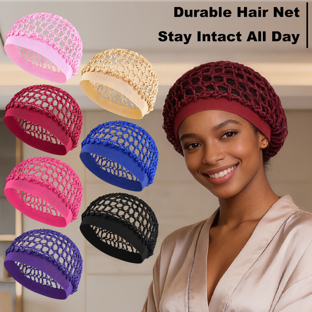 elastic band Rayon Knit Snood Hat New Amazon Elastic Band Mesh Hat