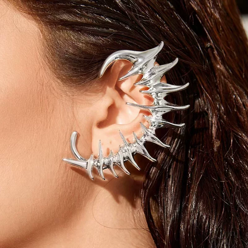 Mechanical skeleton, small design ear clips, metal earrings for men and women, (Cross-border trading), no pierced ears