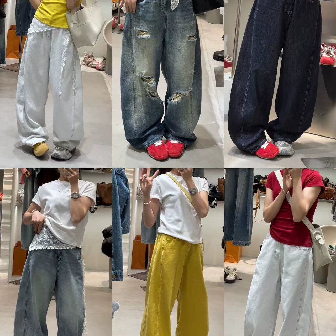 Корейские нишевые прямые свободные джинсовые широкие брюки Dongdaemun в уличном стиле с банановым клинком