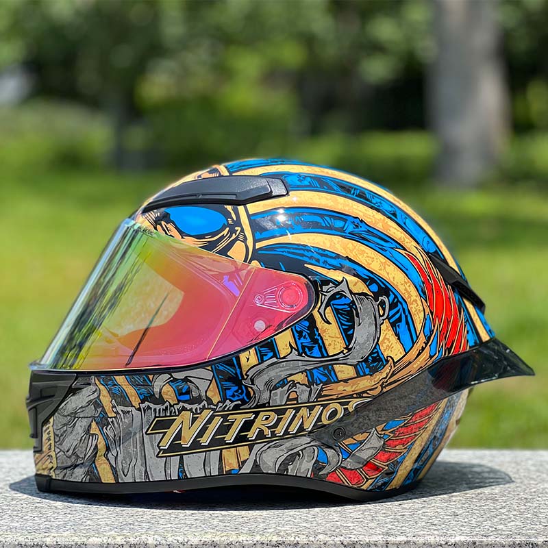Motorcycle Helmet Personalized Snow House Style with Extended Spoiler