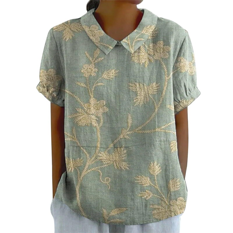 Floral Summer New Style T-Shirt Cute Shirt Women's Short-Sleeve Retro Independent Short-Sleeve Creative Design Floral Summer New Style T-Shirt Cute Shirt Women's Short-Sleeve Retro Independent Short-Sleeve Creative Design