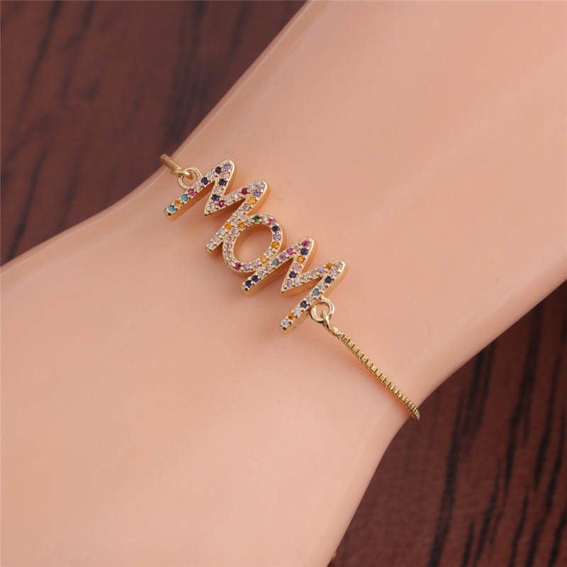 Fashion Zircon Letters Adjustable Bracelet display picture 11