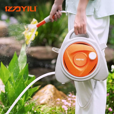 Yili Water Pipe Car Wash Water Gun Water Pipe Storage Rack Household Gardening Tools Shower Hose Reel Storage Device (High pressure car wash water gun) - 10m-garden-water-pipe-rack