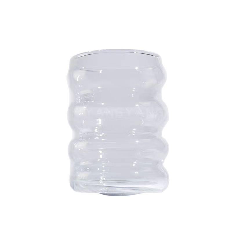 vidrio de alto silicio transparente grosado taza de una sola capa simple taza de oruga doméstica taza de bebida de jugo resistente a altas temperaturas taza de agua potable