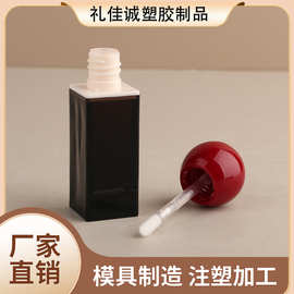 方形红球盖唇釉管黑色瓶身唇彩管高级感亮面彩妆化妆品厂家批发商