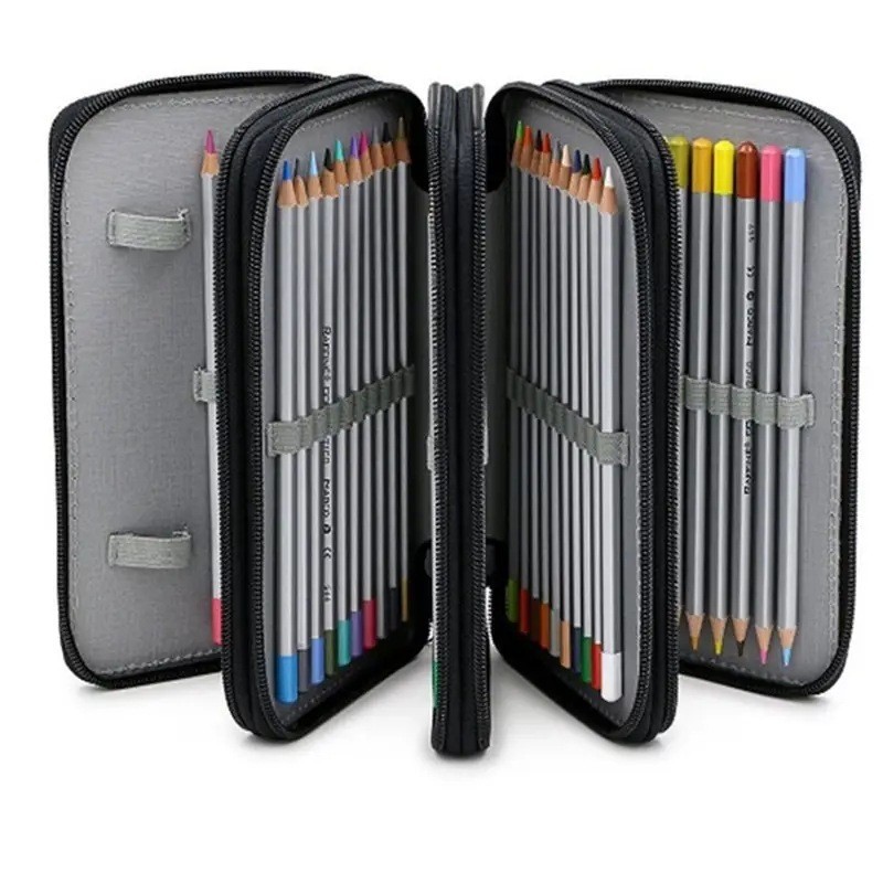 Transfronterizos 2024 bolsas de papelería de estudiantes 72 bolsas de papelería de gran capacidad de almacenamiento de lápiz de color