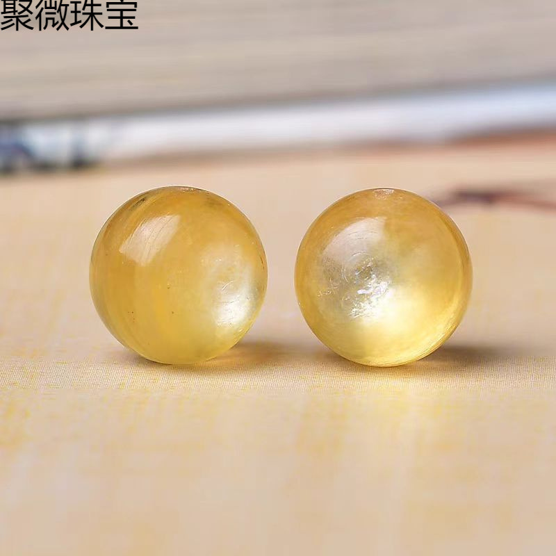 批发天然原矿金锂云母散珠子猫眼圆珠女手串diy配件手链项链珠子|undefined